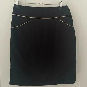 Anthropologie‎ Floreat Cotton Black Ruffle Tailed Skirt Womens Size 0  R107